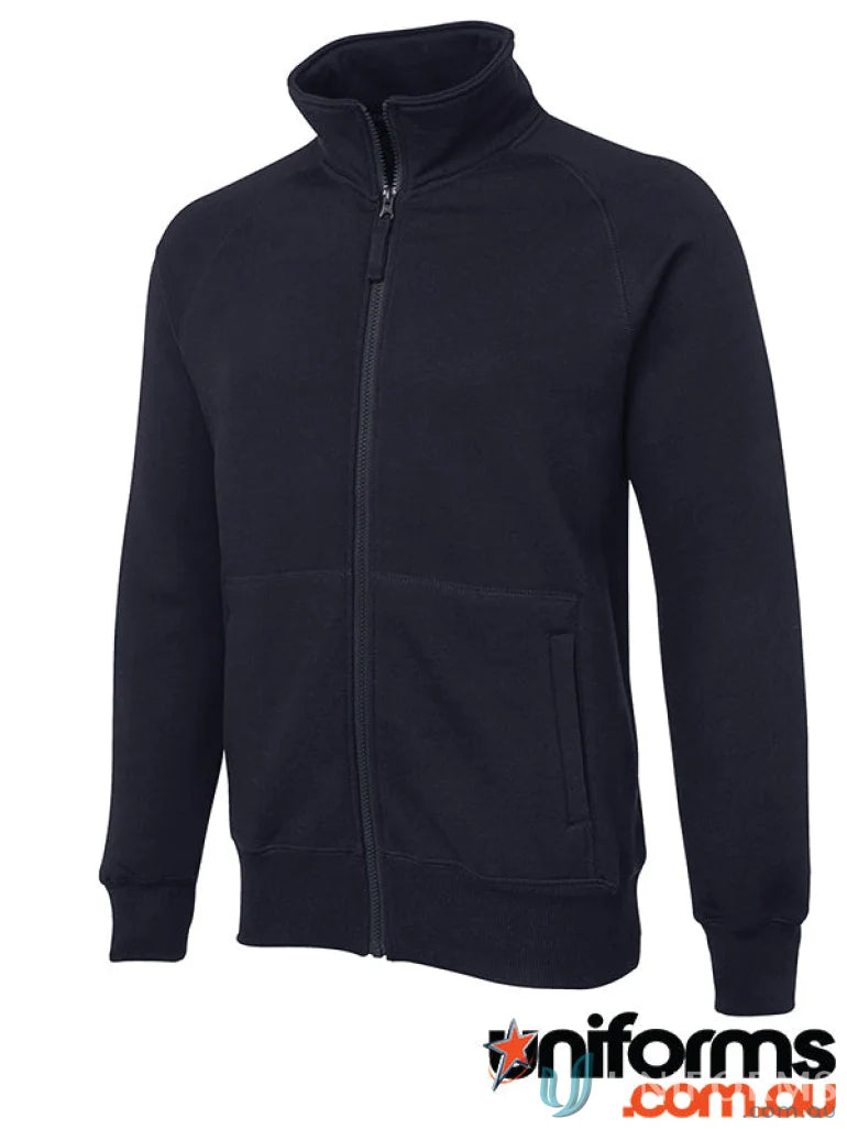Navy blue zip-up jacket JBs Full Zip Fleecy with cvc fleece elastane hem and urban fit