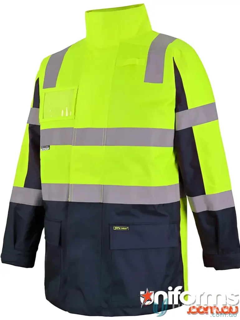 JB’S HI VIS Visionary Jacket with reflective stripes and hook pile hand chest uniforms