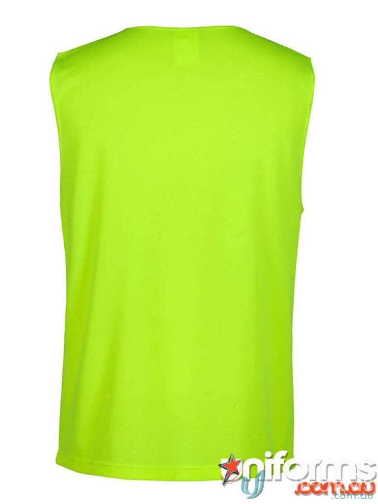 JB’S Dri™ lime green high-visibility muscle top with moisture-wicking fabric for Aussie safety