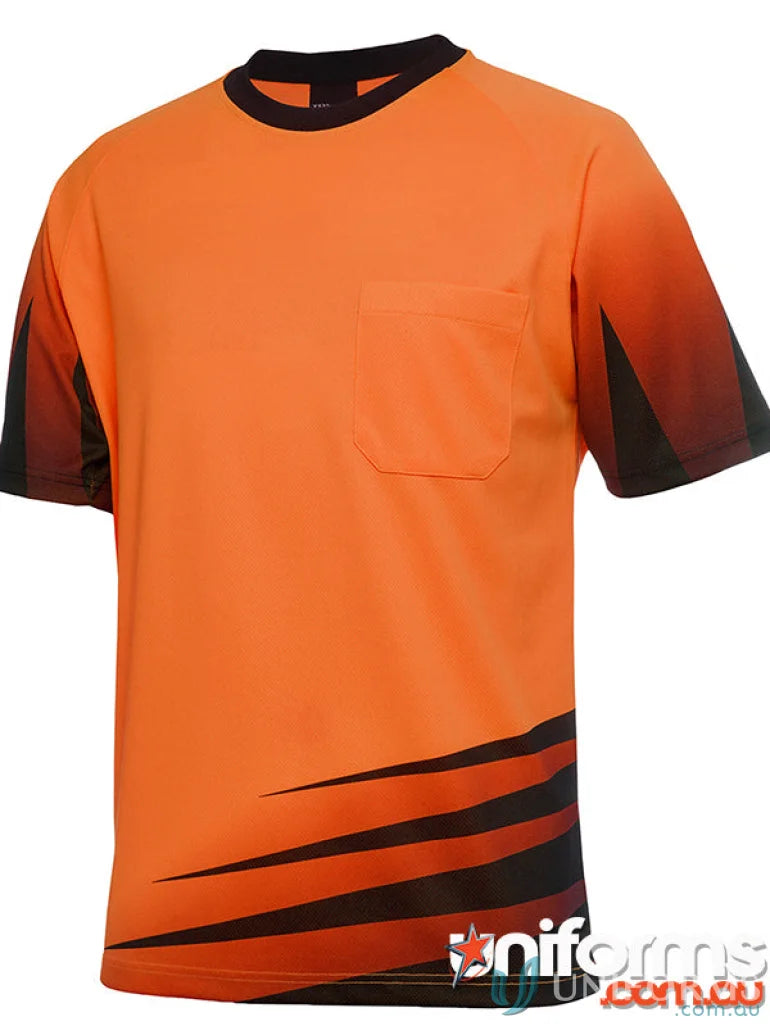 Orange and black work shirt from JB’S HI VIS Rippa Sub Tee, perfect for uniforms or extra large workwear