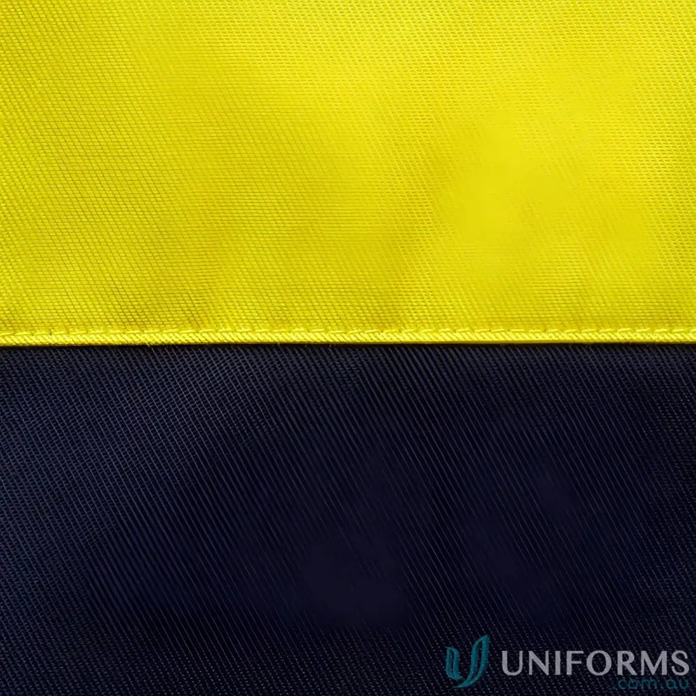 JBs HI VIS S/S 150G Shirt showing two-tone fabric for work uniforms and sizing