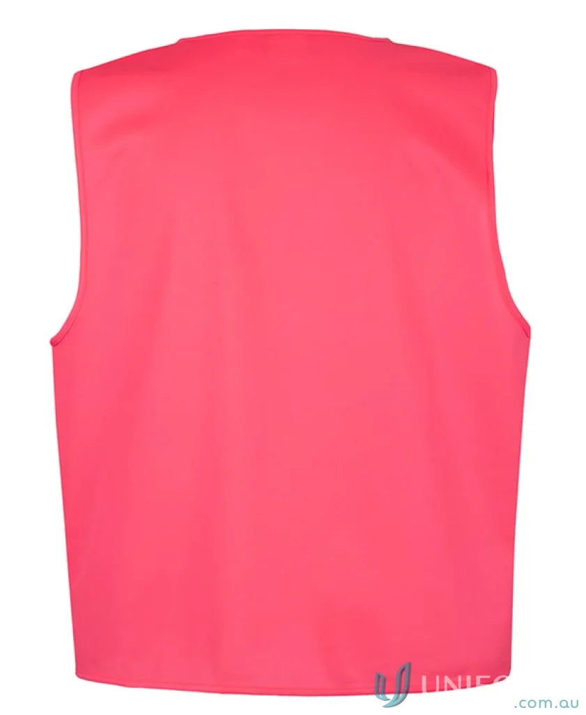 Bright pink safety vest from JBs Hi Vis Zip Safety Vest for extra large workwear uniforms
