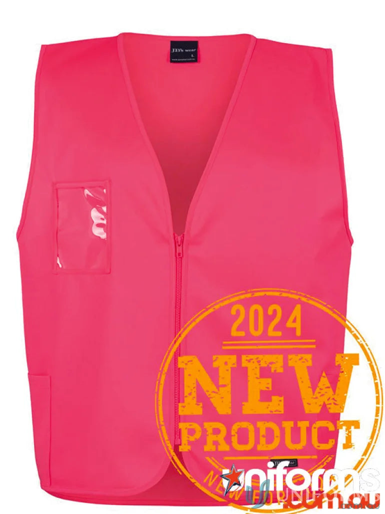 Pink safety vest for workwear, extra large size, ideal for JBs Hi Vis Zip Safety Vest