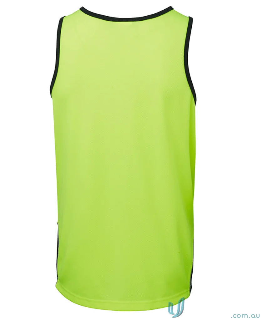 Neon green JB’s Dri™ moisture-wicking tank top with black trim for work uniforms