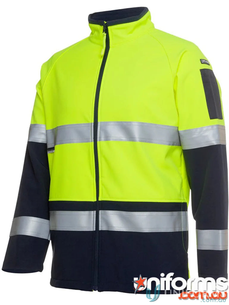 JBs HiVis Layer Softshell Jacket with reflective tape for added protection and sun shield