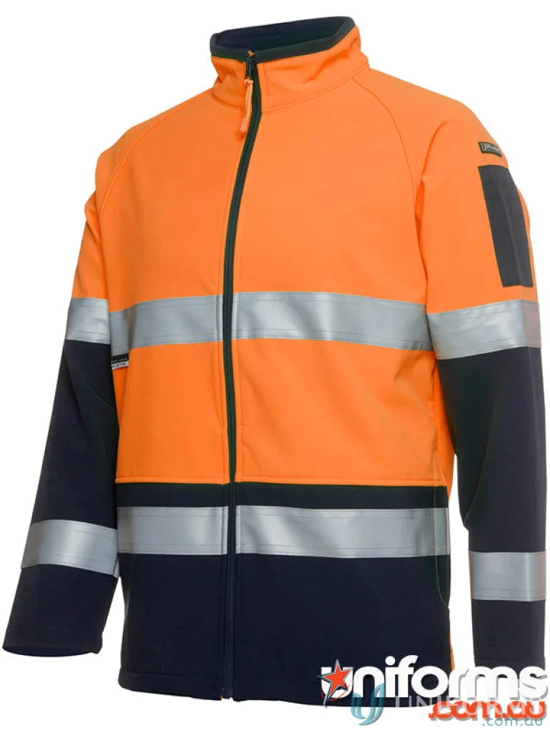 Orange and navy JB’s HiVis jacket with reflective tape for added protection and sun protection