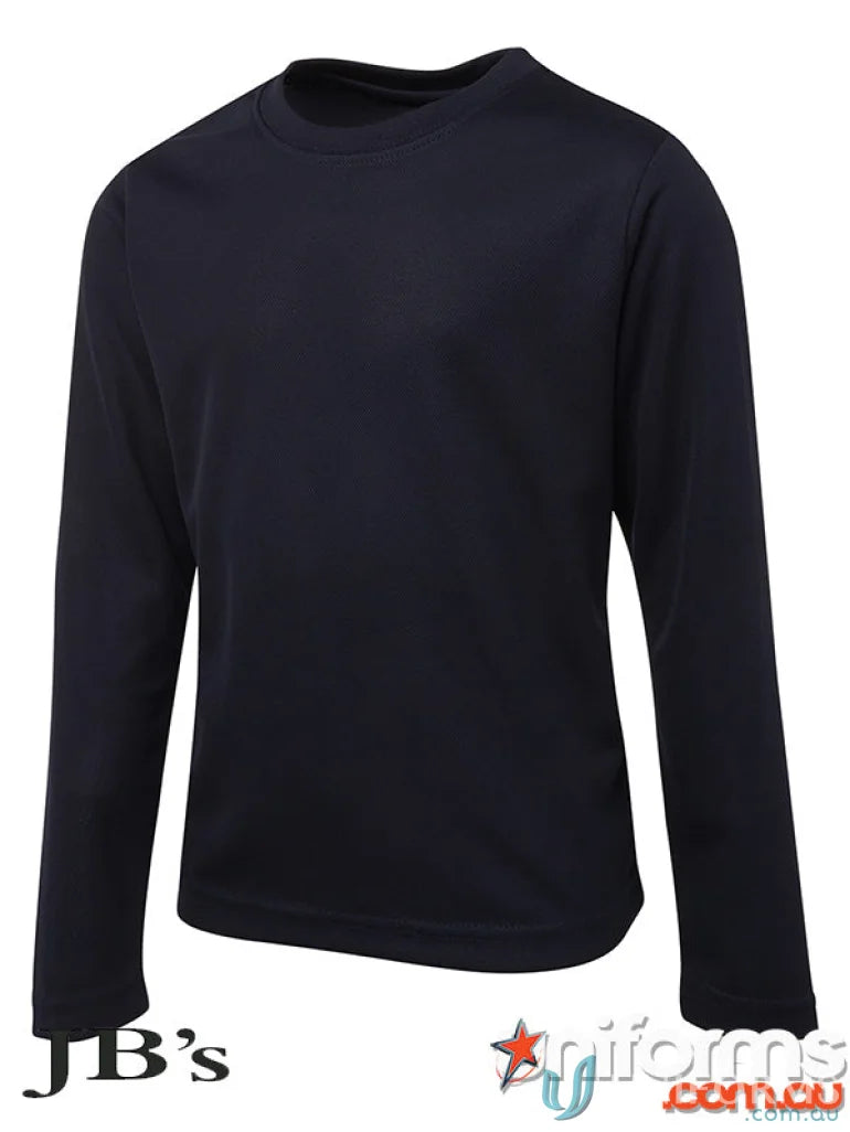 Navy long-sleeved poly essential tee from JBs Kids LS Poly Essential Tee, stay cool