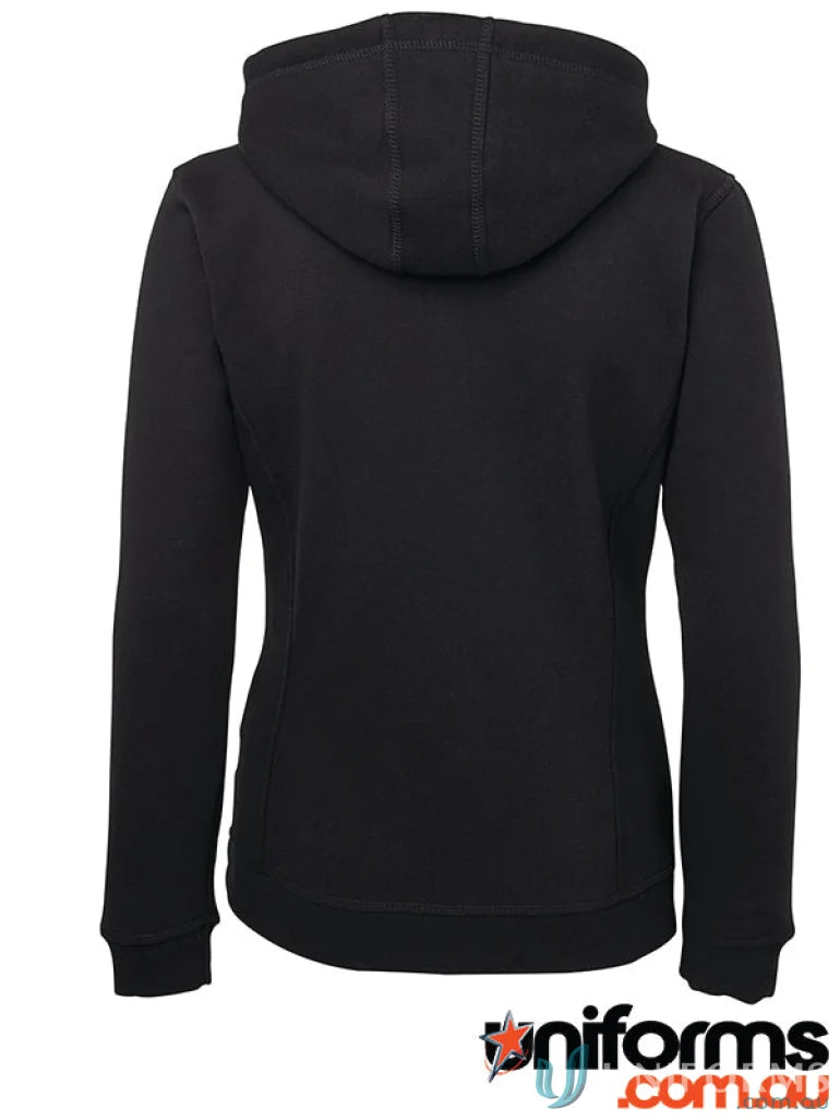 JB’s Ladies zip fleecy hoodie with a fully lined hood and black hooded sweatshirt