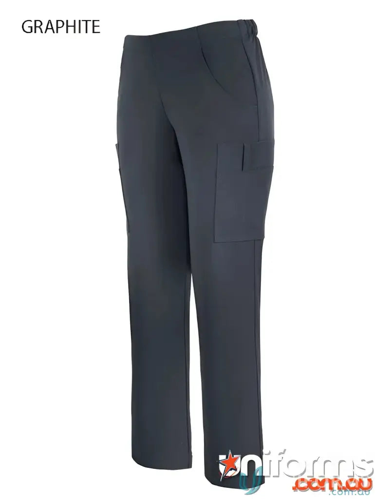 Graphite-colored JB’s Ladies Nu Scrub Cargo Pant with functional cargo pants 4snp1 style