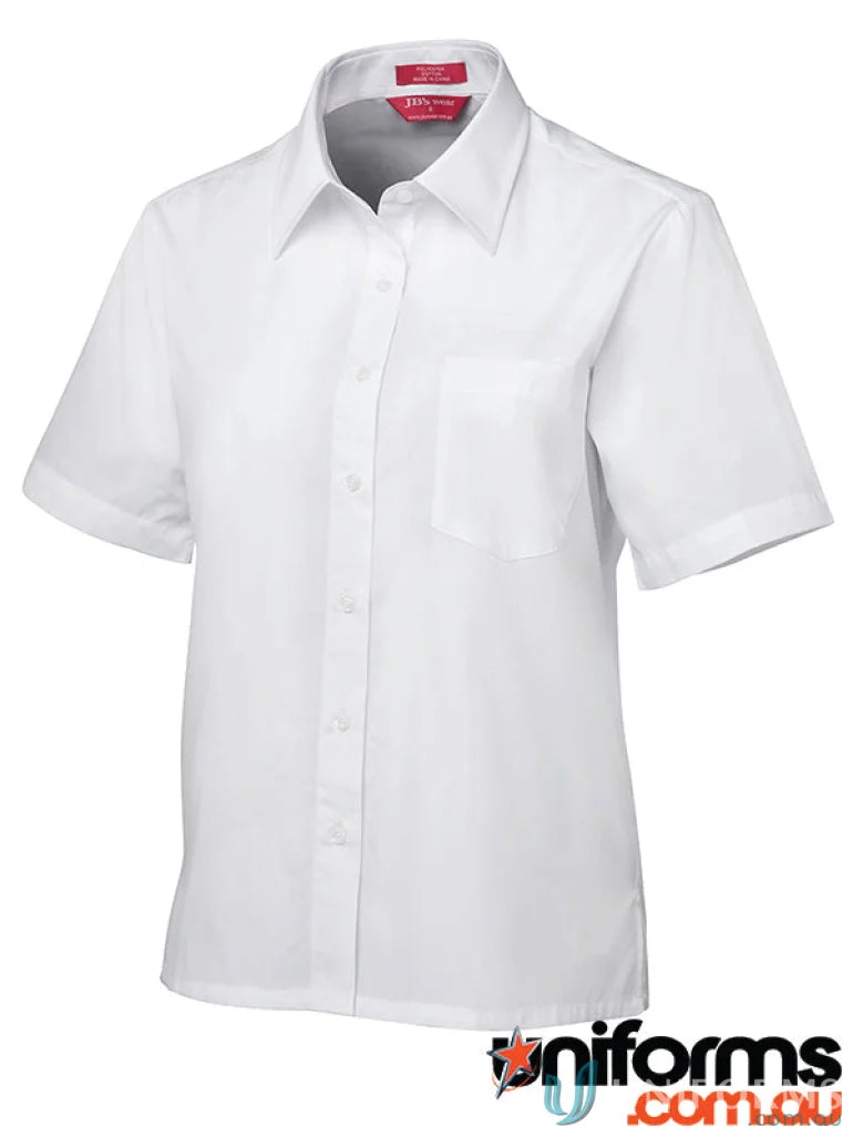 JJs Ladies Short white short sleeve original poplin shirt with chest pocket