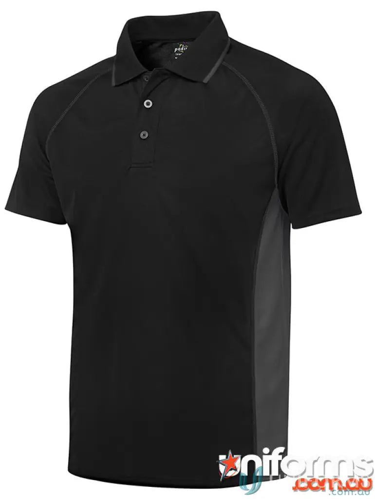 Black short-sleeved polo shirt from JB’s Podium Cover Polo collection with polo offers