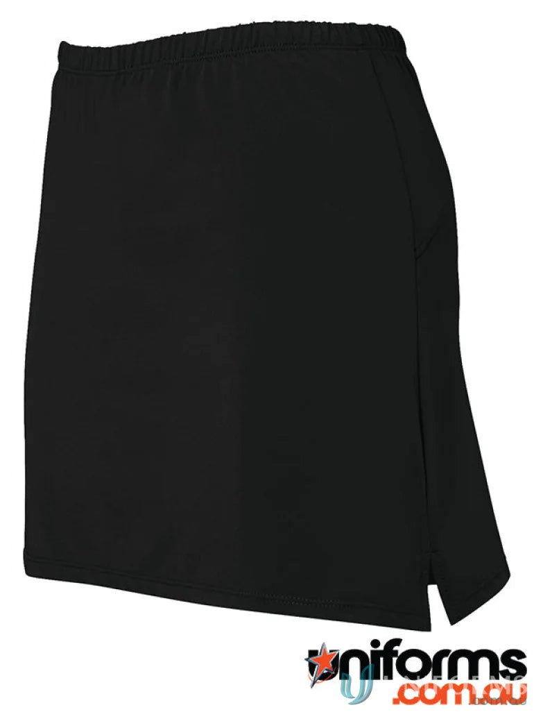Black athletic podium girls skort made from comfy jersey knit fabric by JB’s Podium