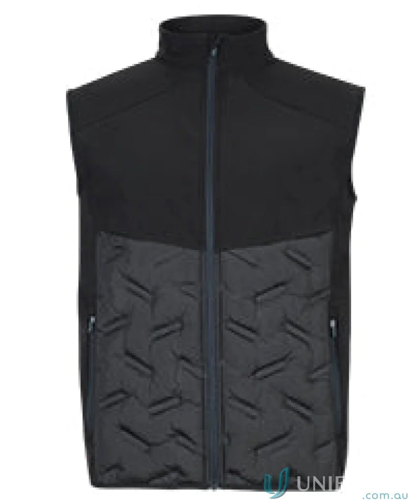 Black quilted vest from JB’s Podium Hybrid Vest with a quilt lower panel design
