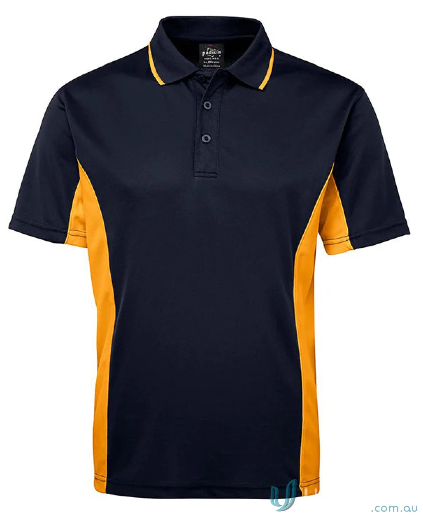 Navy and gold kids contrast polo shirt from JB’s Podium Kids collection