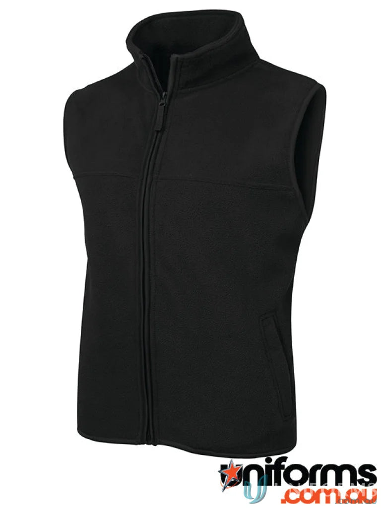 Black JB’s Polar Vest with 290gsm polar fleece and urban fit style