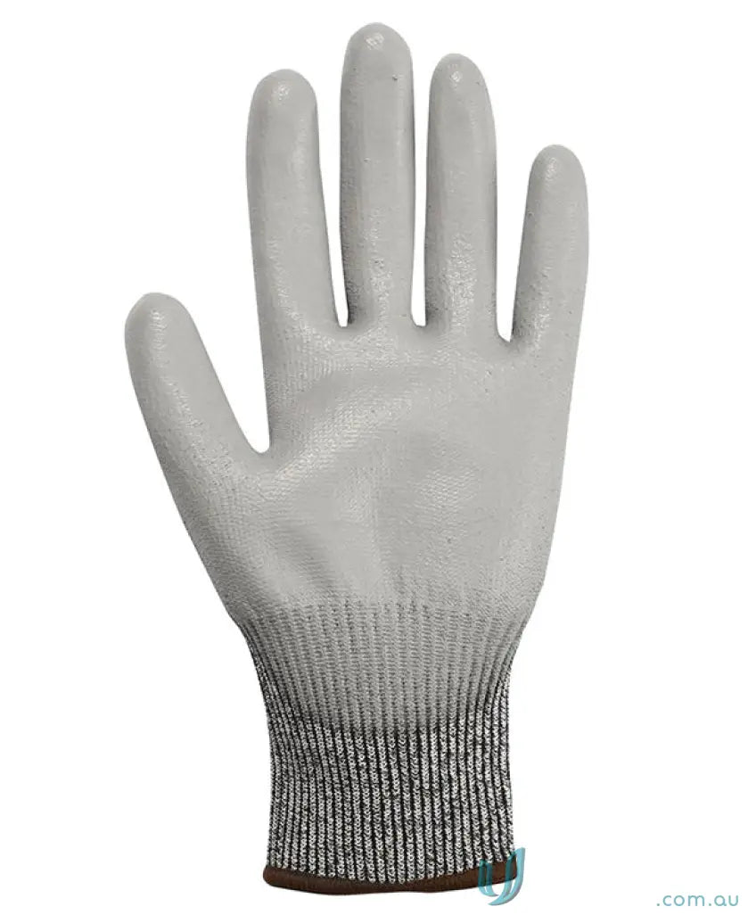 Light grey JB’s PU breathable cut-resistant glove for handling and work uniforms