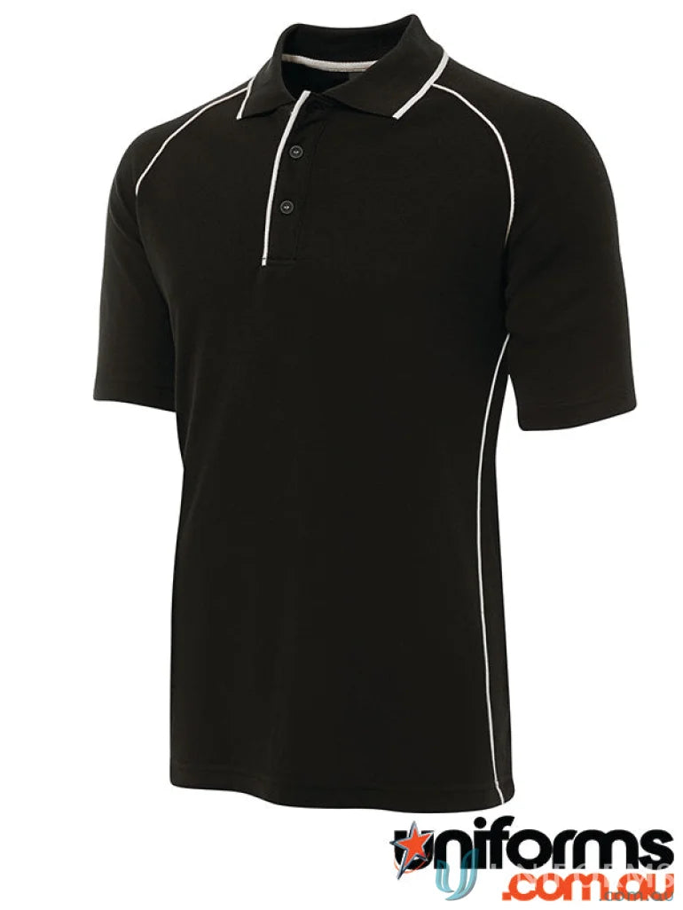 Black JB’s Ragan Polo shirt with white trim perfect for casual wear