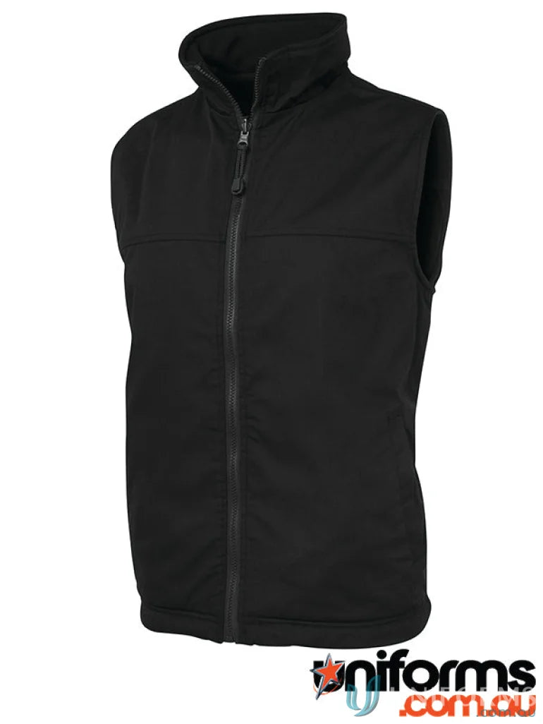 Black fleece vest with reversible style and polar fleece lining in JB’s Reversible Vest
