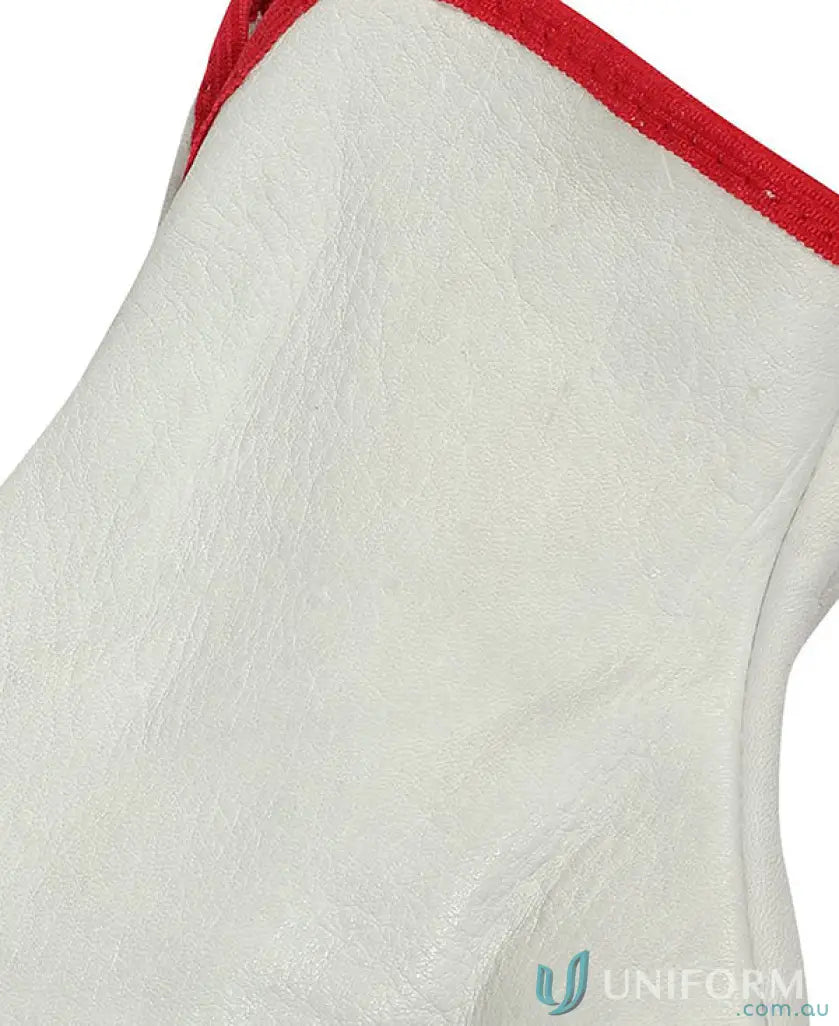 White leather rigger glove with red trim from JB’s Steeler Rigger Glove 12 pack