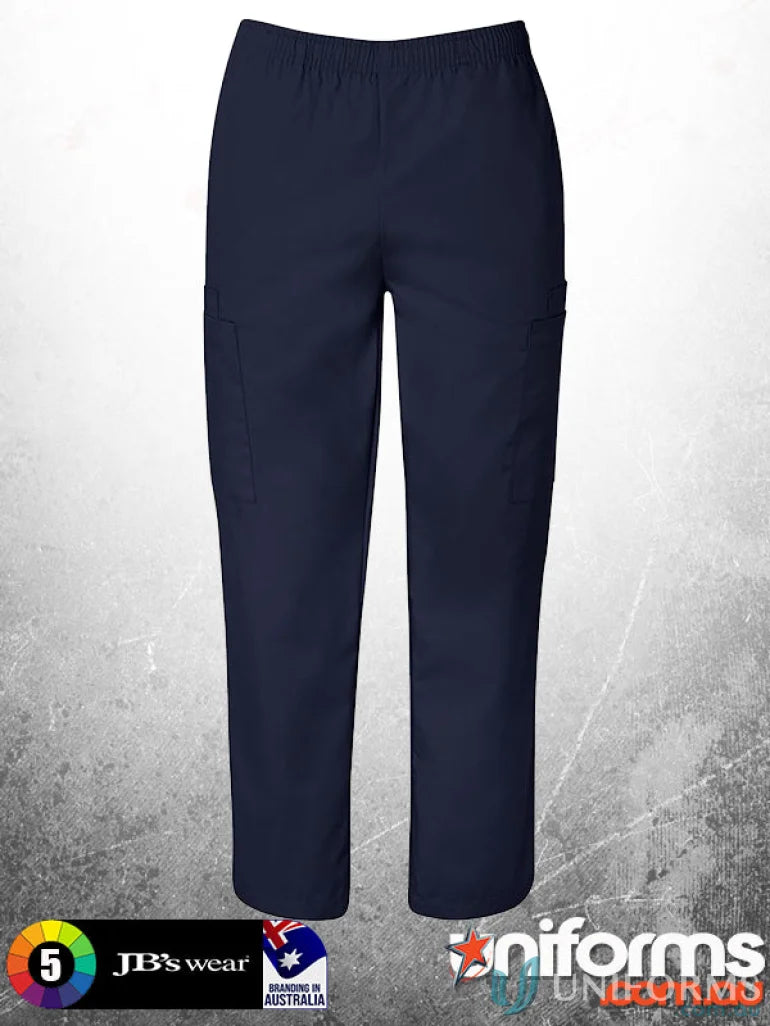 Navy blue JBs Unisex Scrubs Pant with fully elasticated waist for all-day comfort