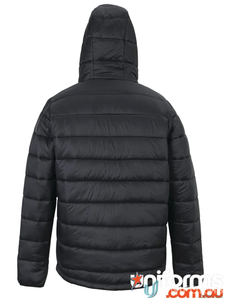 Black JB’s Urban Hooded Puffer Jacket with urban fit and stylish puffer design