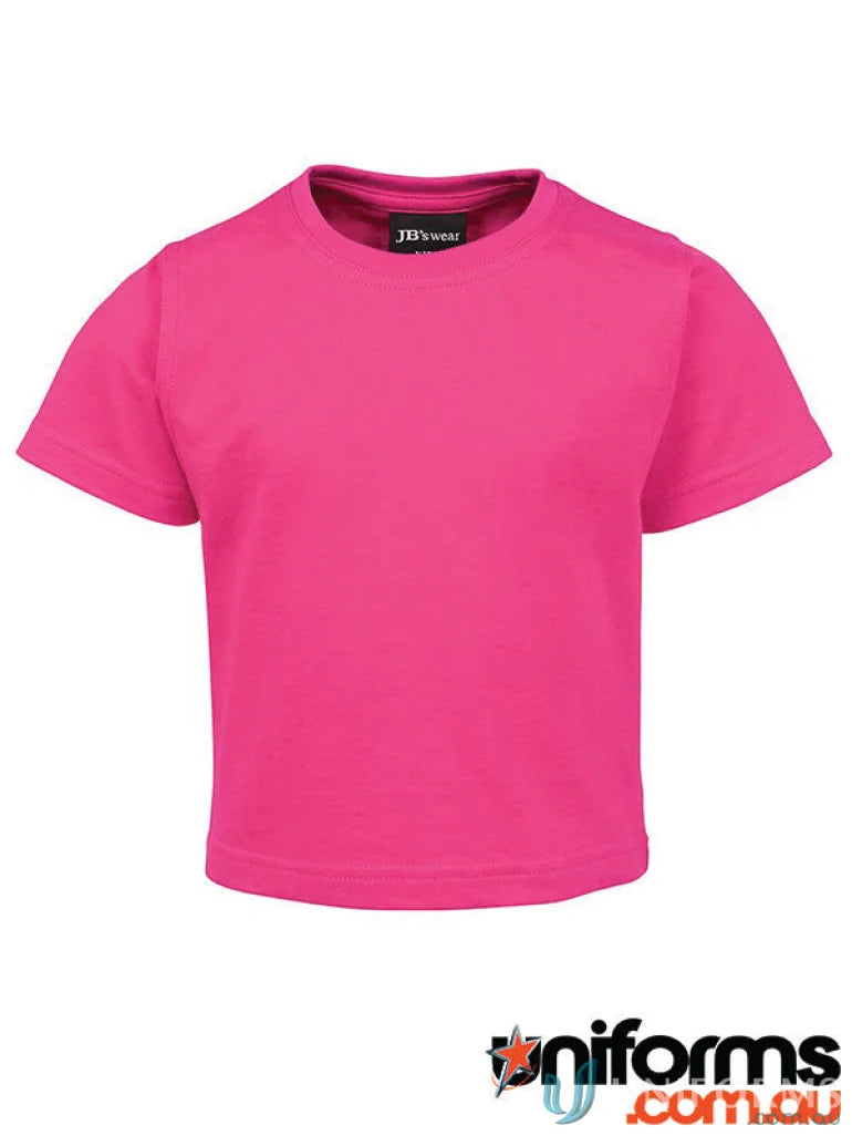 Pink short-sleeved JBs Wear Infant Tee with elastane crew neck and UPF protection
