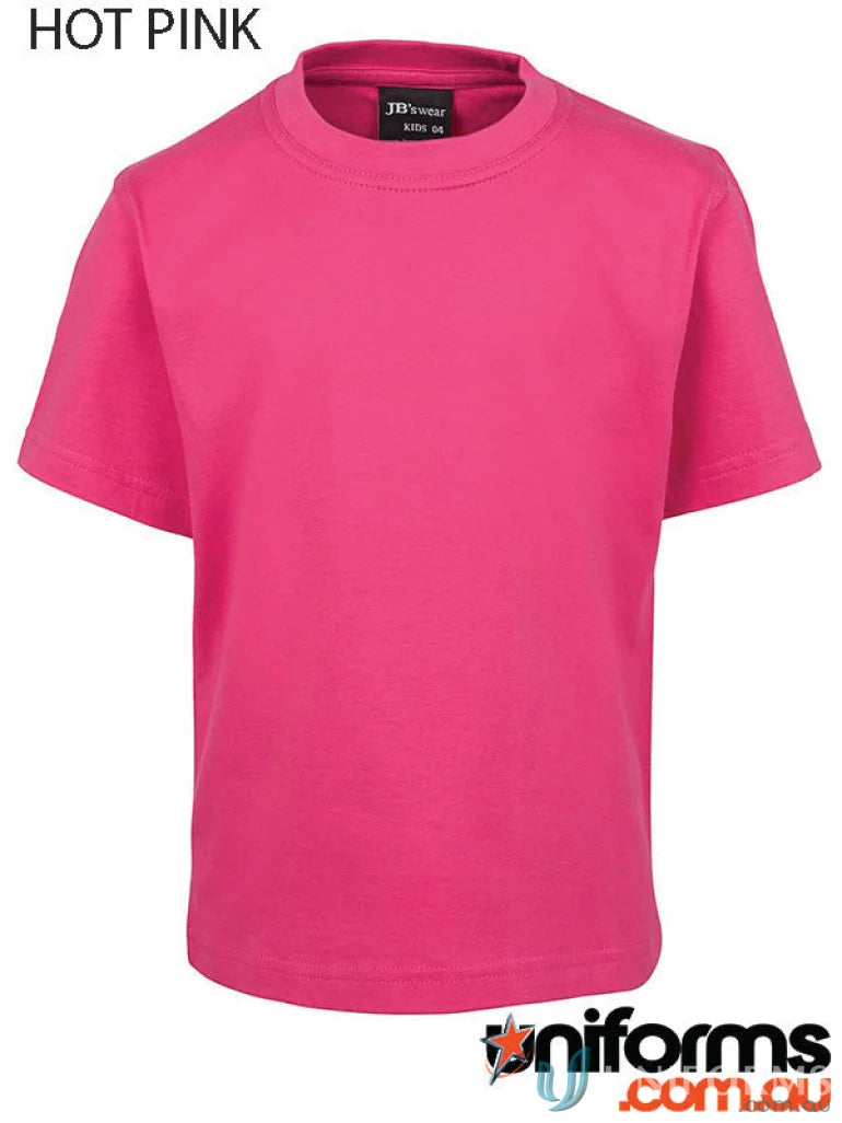 Hot pink kids tee from 1kt JB’s Wear with classic fit, perfect for everyday wear
