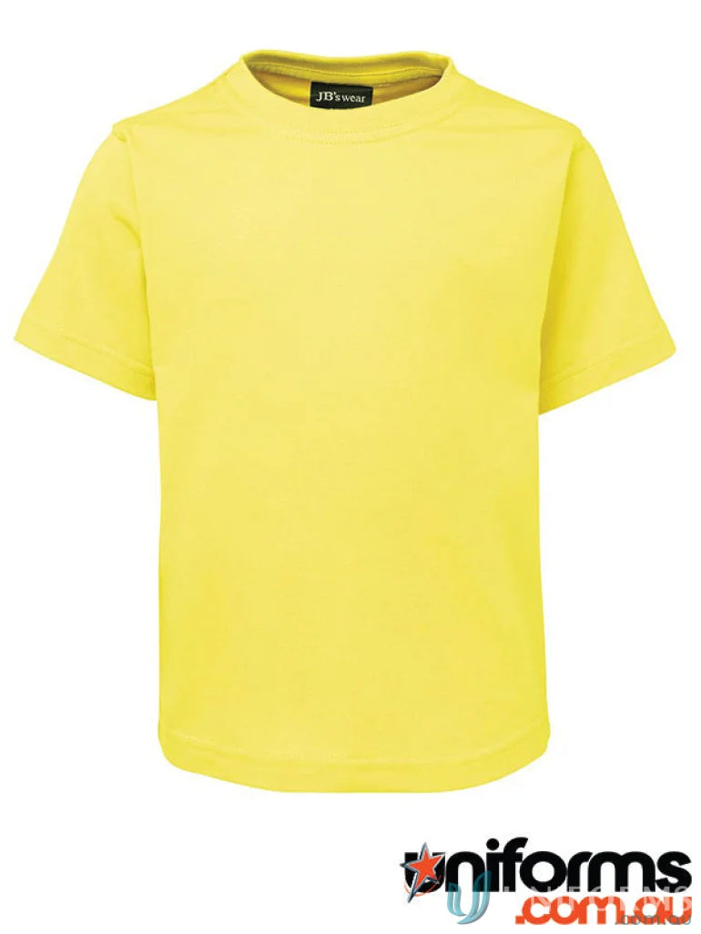 Yellow short-sleeved kids tee from JBs Wear Kids Tee collection, classic fit design