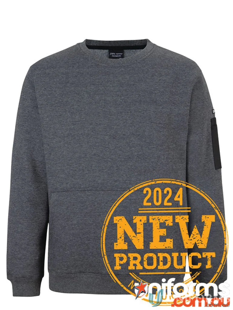 Gray crewneck sweatshirt from JBsPremium Trade with comfortable fit for uniforms