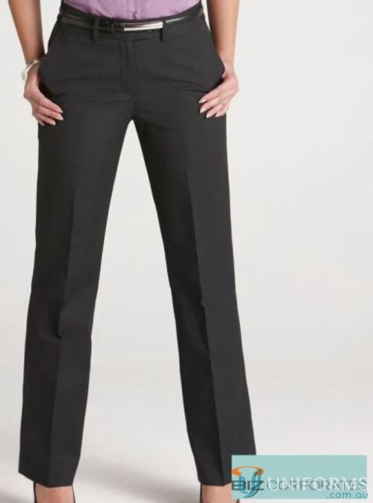 Jenny Craig mid-rise adjustable waist pants in plain suiting black dress pants with belt