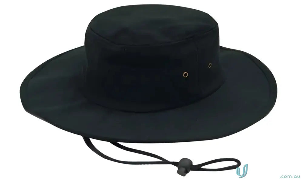 Black wide-brimmed sun hat from JHS EMB NAVY Cotton Hat, perfect for workwear uniforms