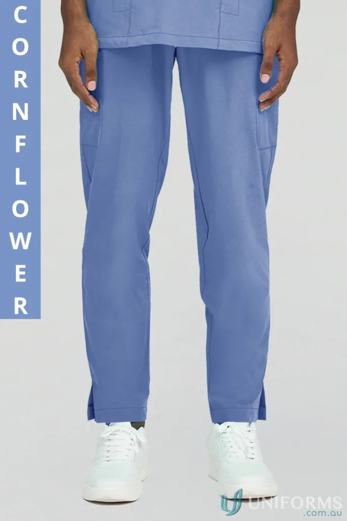 Cornflower blue Joey Scrub Pant with elastic bungee loop and secure zip for comfy fit