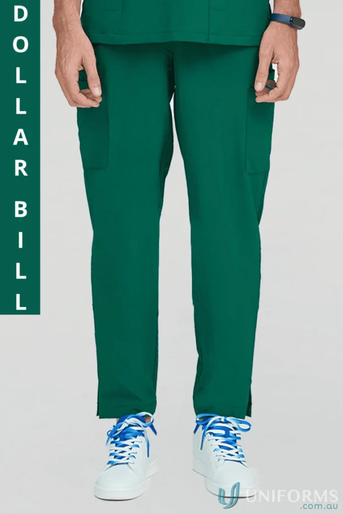 Green scrub pants with elastic bungee loop and secure zip in Joey Scrub Pant collection
