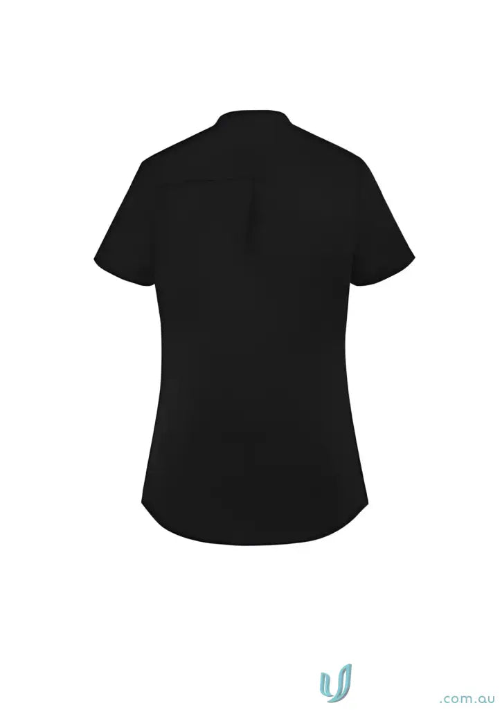 Black short-sleeved shirt from Juliette SS Blouse RB977LS, perfect for stylish uniforms