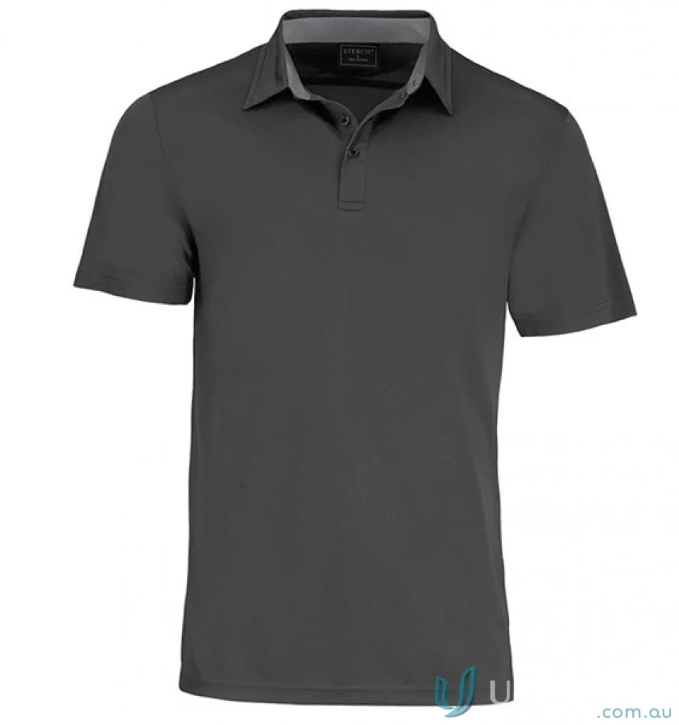 Dark grey Kahve Polo shirt made of cationic polyester, perfect for uniforms or workwear