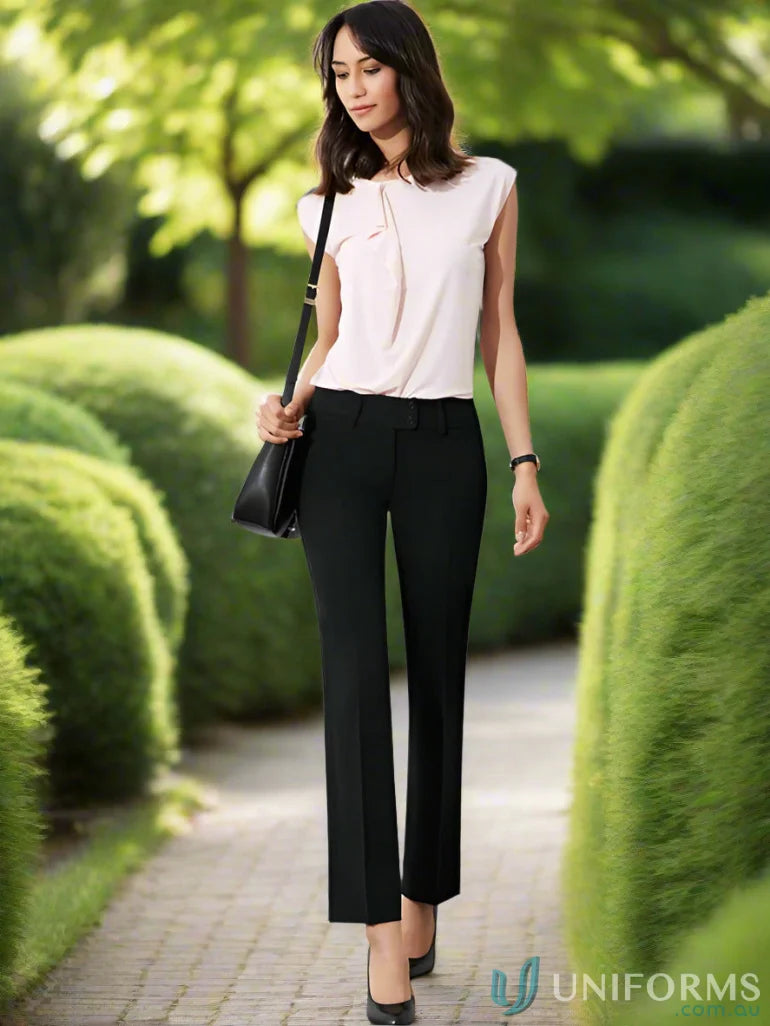 Woman in business casual attire wearing kate perfect pant from biz collection kate