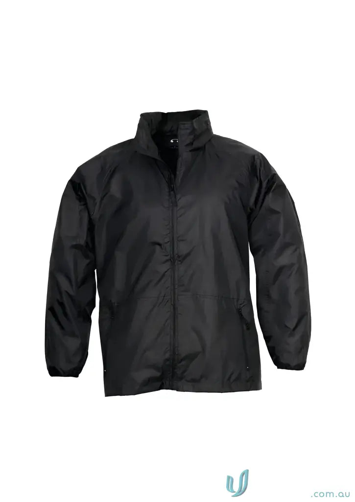 Black KENNARDS Unisex Spinnaker Jacket with contrast zippered design perfect for uniforms