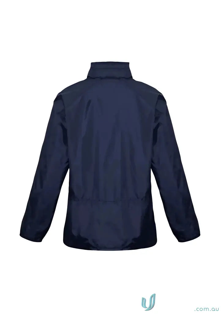 Navy blue waterproof KENNARDS Unisex Spinnaker Jacket with contrast zippered collar
