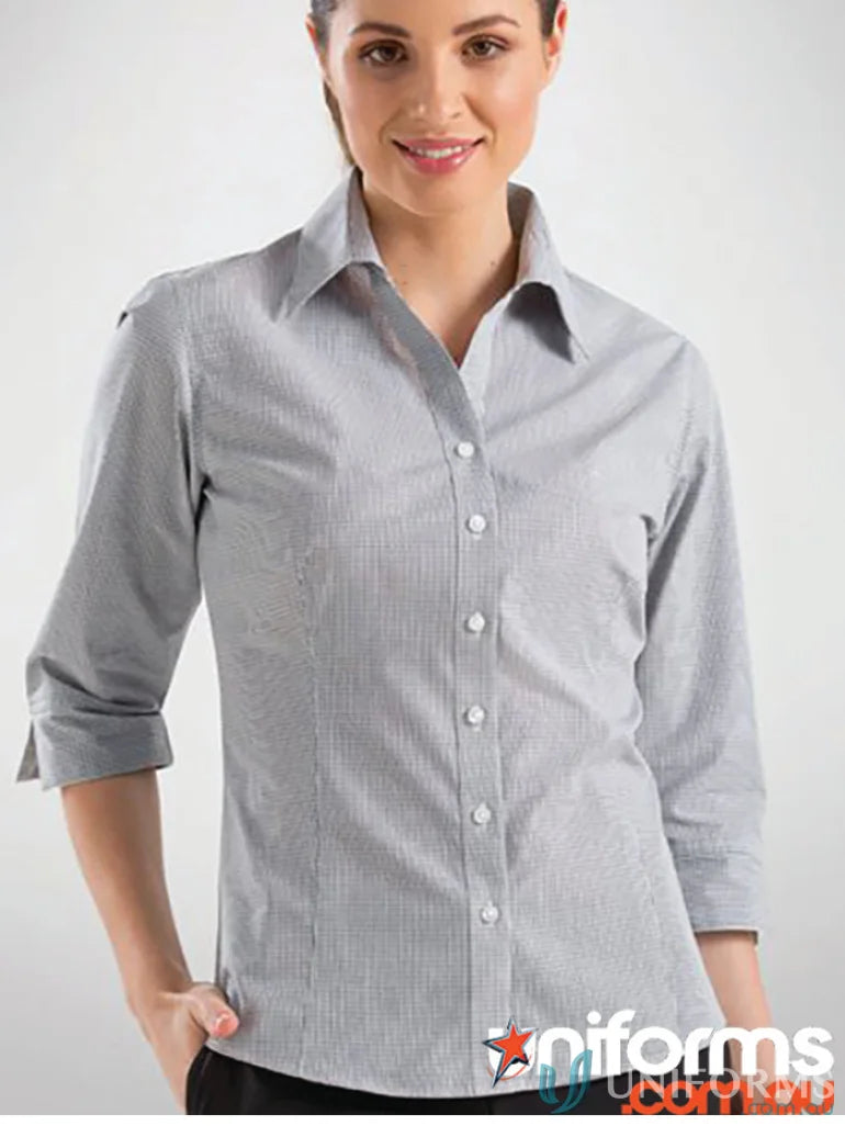 Gray semi-tailored fit cotton-polyester blend multi check shirt for men