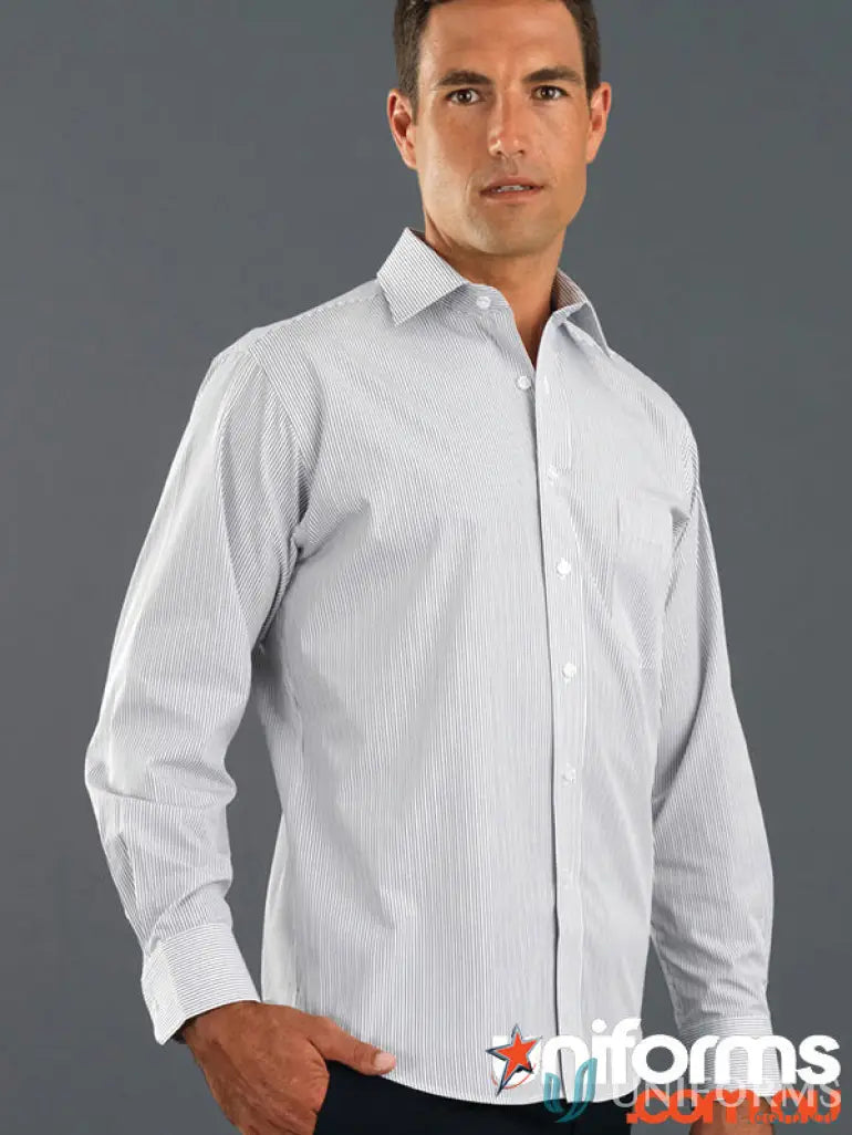 Keval men’s long herringbone stripe shirt with stylish long sleeves and stripe design
