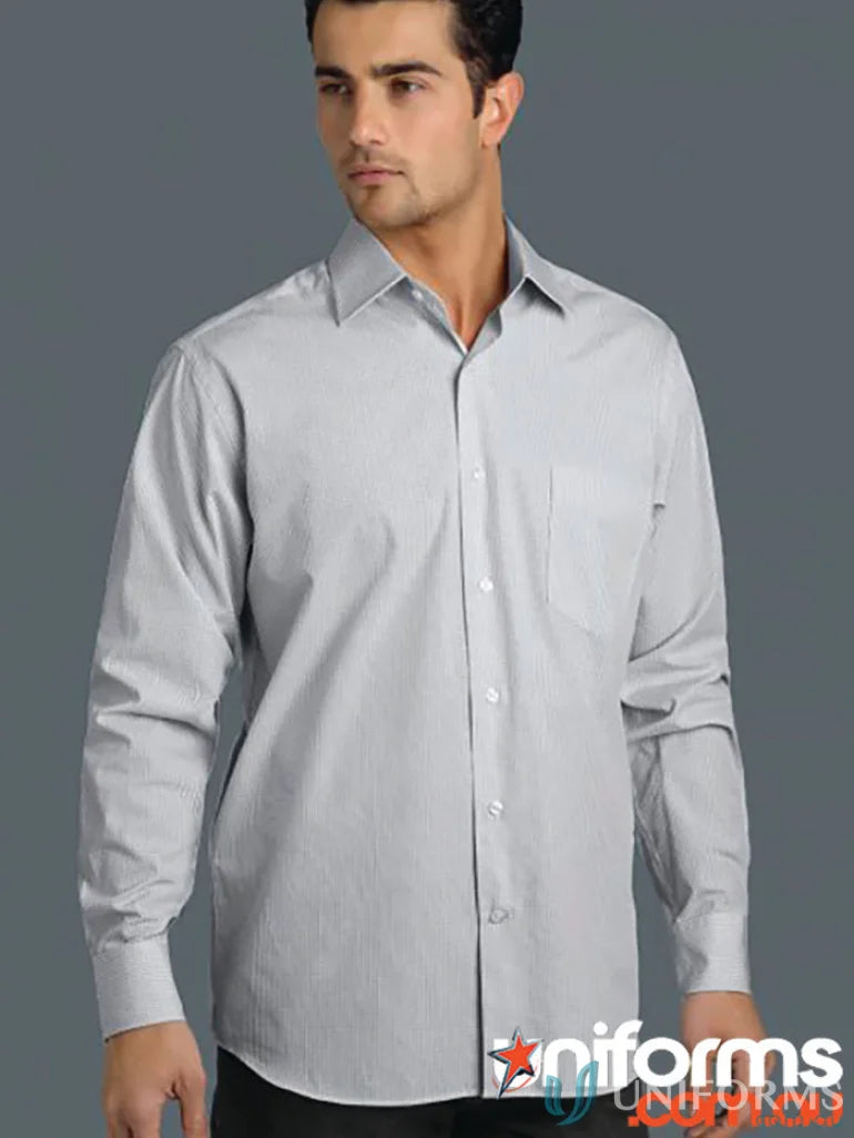 Gray Keval men’s long long sleeve mini check shirt for a casual stylish look