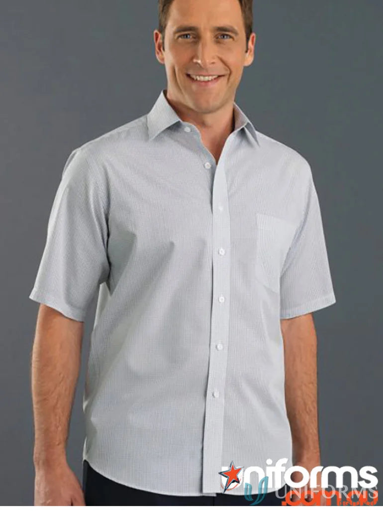 Keval Men’s Short SS Mini Check shirt with short sleeves for a casual look