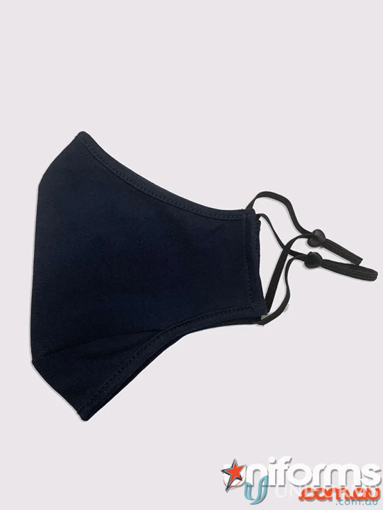 Kids 3 Layer Face Masks reusable black fabric face mask with adjustable toggle for comfort