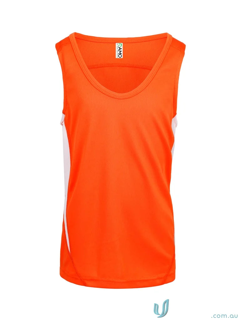 Kids Accelerator CoolDry Singlet kids workwear athletic tank top with white side panels