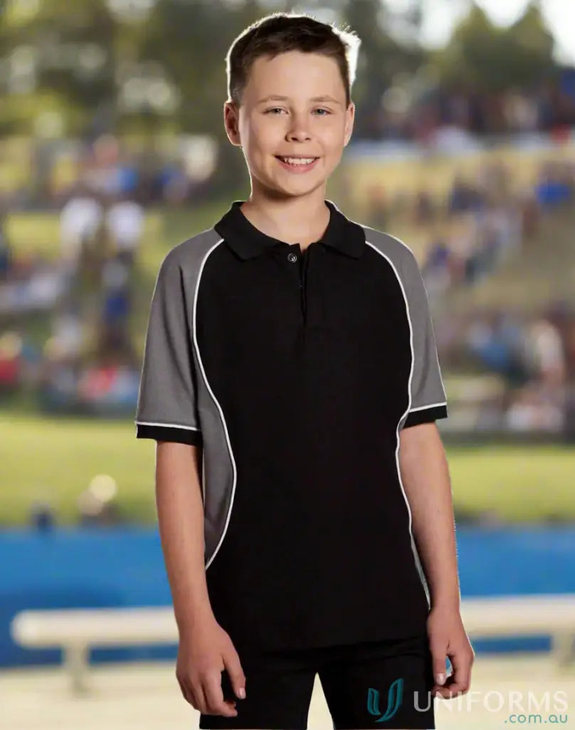 Kids Arena Polo boy’s black and gray polo shirt for kids group events