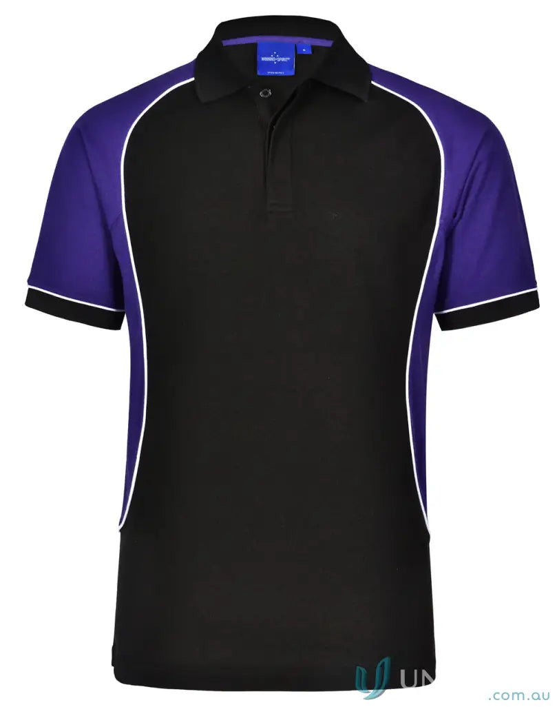 Kids Arena Polo black and purple shirt, perfect for Kids Group Events and PS77K Arena