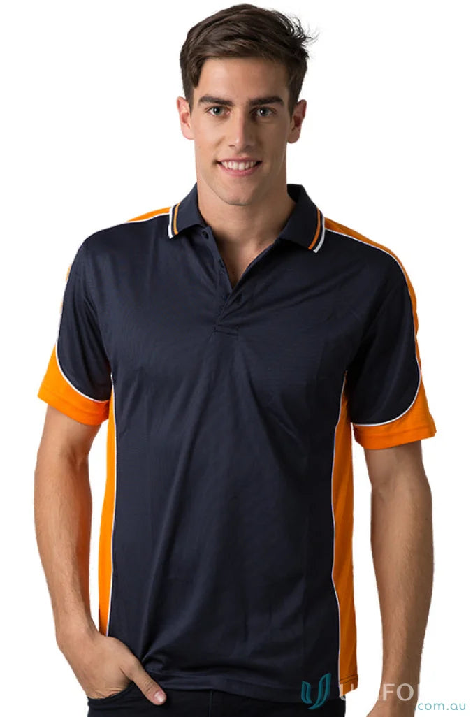 Kids Auburn Polo shirt in navy and orange with cooldry moisture management technology
