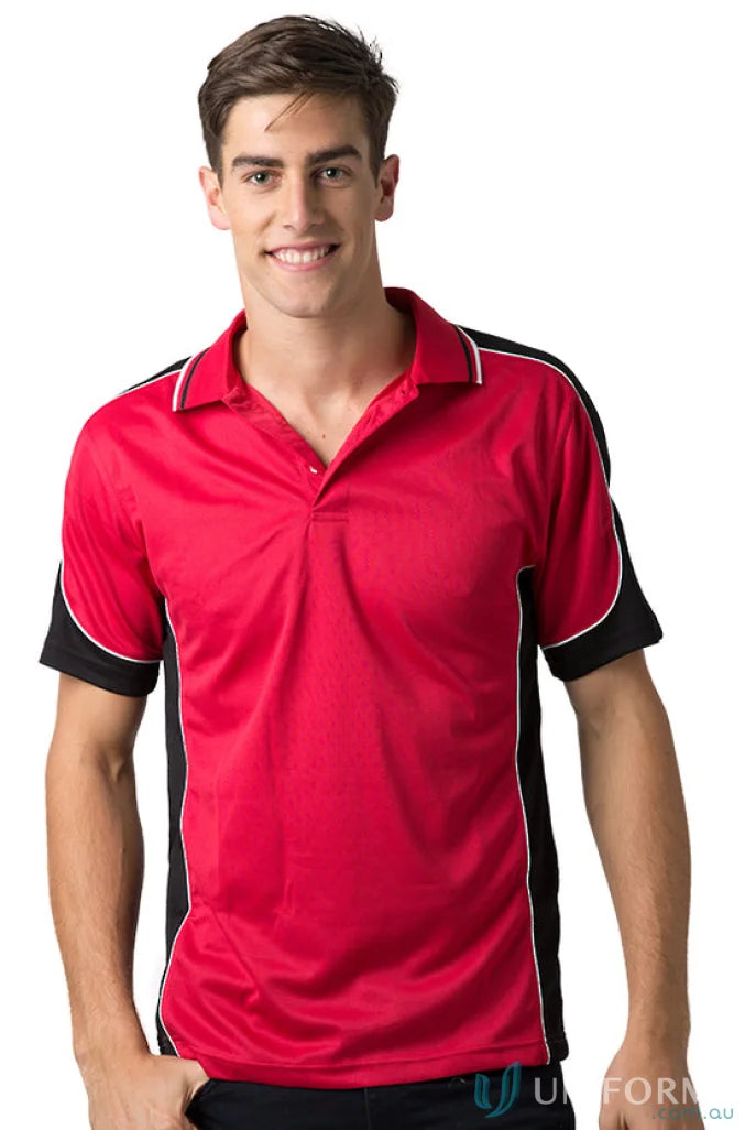 Kids Auburn Polo with cooldry moisture-wicking technology and sleek red and black design