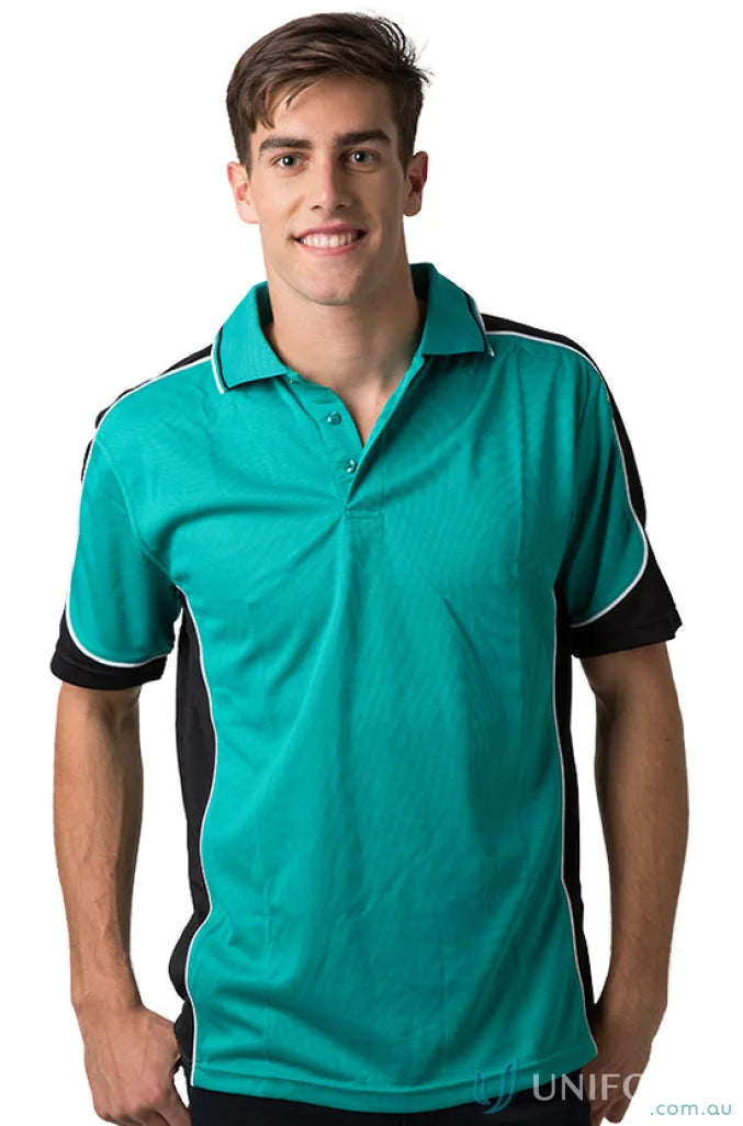 Kids Auburn Polo with cooldry moisture management technology in teal and black