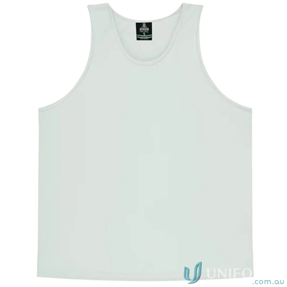 Kids Botany Singlet white tank top, perfect for uniforms and casual workwear